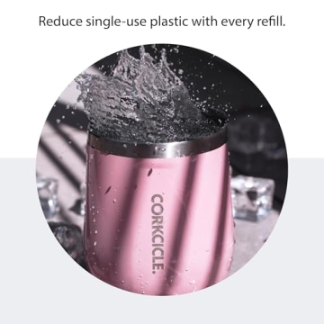 Corkcicle Stemless Wine Tumbler, Gloss Rose Quartz