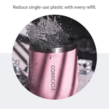 Corkcicle Stemless Wine Tumbler, Gloss Rose Quartz