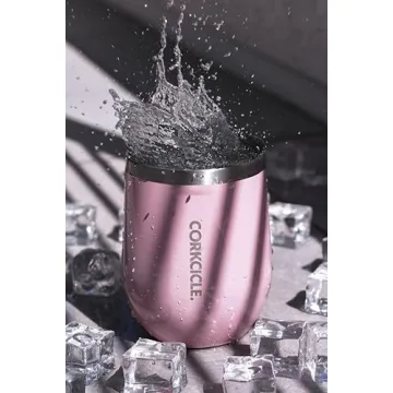 Corkcicle Stemless Wine Tumbler, Gloss Rose Quartz