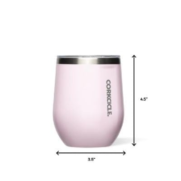 Corkcicle Stemless Wine Tumbler, Gloss Rose Quartz