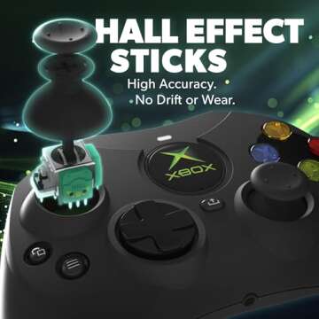 Hyperkin DuchesS Wired Controller with Hall Effect Sticks - Officially licensed S Controller replica for Xbox Series X|S, Xbox One, Windows 10|11, PC , 3.5MM, Audio Jack, Impulse Triggers, Plug and Play, Gaming Gamepad Black