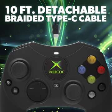 Hyperkin DuchesS Wired Controller with Hall Effect Sticks - Officially licensed S Controller replica for Xbox Series X|S, Xbox One, Windows 10|11, PC , 3.5MM, Audio Jack, Impulse Triggers, Plug and Play, Gaming Gamepad Black