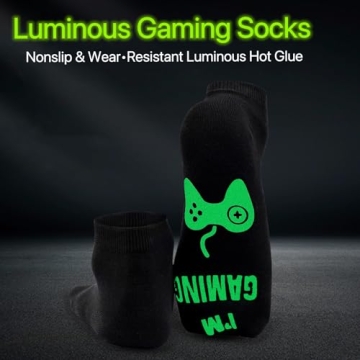 Glow in the Dark Gamer Socks for Men Women Kids