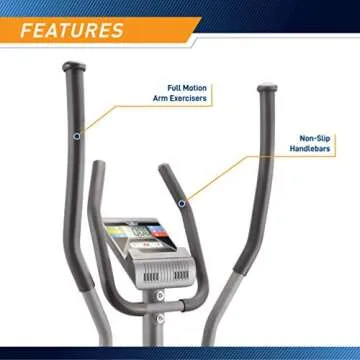 Marcy Magnetic Elliptical Trainer Cardio Workout Machine with Transport Wheels NS-40501E