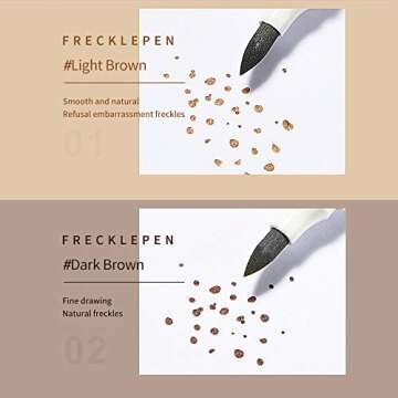 LOKFAR 2 Pcs Freckle Pen, Natural Lifelike Fake Freckles Makeup Pen Magic Brown Freckles Makeup Tool Long-Lasting Waterproof Dot Spot Pen for Effortless Sunkissed Makeup (Dark Brown+Light Brown)
