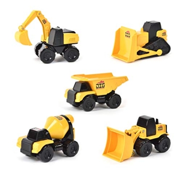 Micro Mini Construction Vehicles – Set of 5 Toy Cars and Trucks for Kids | Sensory Bin for Boys | ...