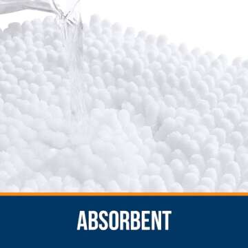 OLANLY Bathroom Rugs 30x20, Extra Soft Absorbent Chenille Bath Rugs, Rubber Backing Quick Dry, Machine Washable Bath Mats for Bathroom Floor, Tub and Shower, Home Decor Accessories, White