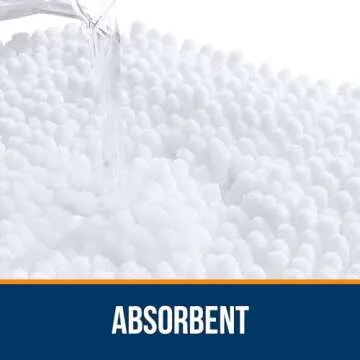 OLANLY Bathroom Rugs 30x20, Extra Soft Absorbent Chenille Bath Rugs, Rubber Backing Quick Dry, Machine Washable Bath Mats for Bathroom Floor, Tub and Shower, Home Decor Accessories, White