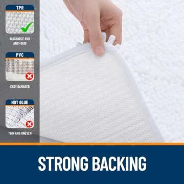 OLANLY Bathroom Rugs 30x20, Extra Soft Absorbent Chenille Bath Rugs, Rubber Backing Quick Dry, Machine Washable Bath Mats for Bathroom Floor, Tub and Shower, Home Decor Accessories, White