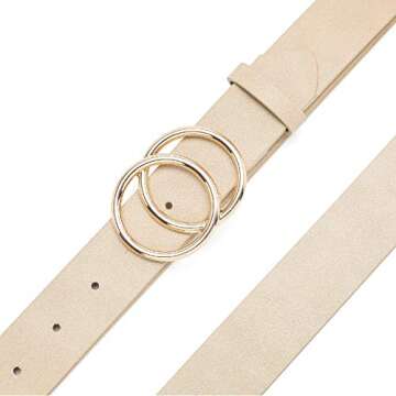 Earnda Women's Leather Belt Fashion Soft Faux Leather Waist Belts For Jeans Dress