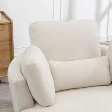 Setawix 42.2" W Swivel Barrel Chair Swivel Accent Sofa with Pillows 360 Degree Swivel Round Sofa Modern Oversized Arm Chair Cozy Club Chair for Bedroom, Living Room, Lounge, Hotel