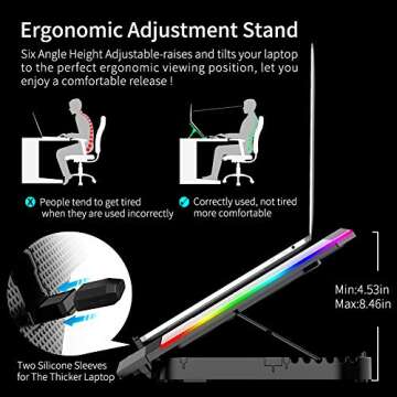 ICE COOREL Gaming Laptop Cooling Pad with RGB Fans and LCD