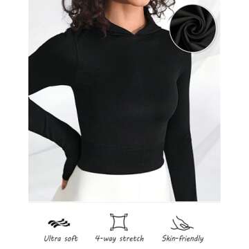 Women’s Soft Hooded Crop Top for Yoga and Leisure