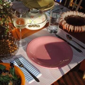 85 Paper Napkins | Linen Feel Disposable Cloth Like Dinner Napkins | blue and white Seersucker Stripes Luxury paper napkin | Guest Hand Towel Dinner Napkins