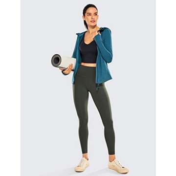 CRZ YOGA Women's Leggings, Olive Grey, Small