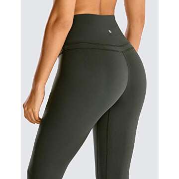 CRZ YOGA Women's Leggings, Olive Grey, Small