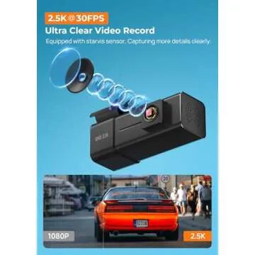 E-YEEGER 2.5K Dash Cam with WiFi, Night Vision, G-Sensor