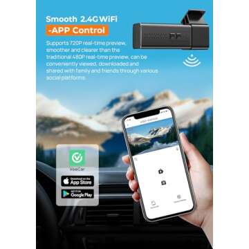E-YEEGER 2.5K WiFi Dash Cam with Night Vision and App