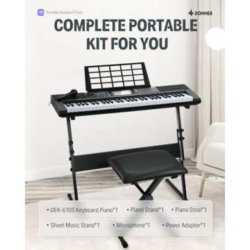 Donner 61 Key Keyboard Piano - Ultimate Beginner Kit