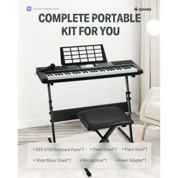 Donner 61 Key Keyboard Piano - Ultimate Beginner Kit