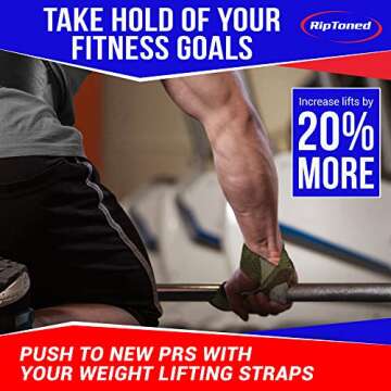 Rip Toned Performance Wrist Straps For Weightlifting - 23" Weight Lifting Straps for Men, Women (Padded) - Cotton Gym Wrist Wraps for Deadlift, Strength Training, Powerlifting, Bodybuilding