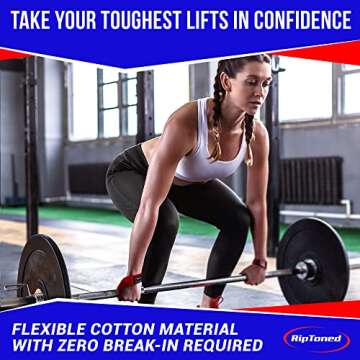 Rip Toned Performance Wrist Straps For Weightlifting - 23" Weight Lifting Straps for Men, Women (Padded) - Cotton Gym Wrist Wraps for Deadlift, Strength Training, Powerlifting, Bodybuilding