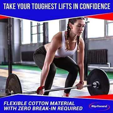 Rip Toned Performance Wrist Straps For Weightlifting - 23" Weight Lifting Straps for Men, Women (Padded) - Cotton Gym Wrist Wraps for Deadlift, Strength Training, Powerlifting, Bodybuilding
