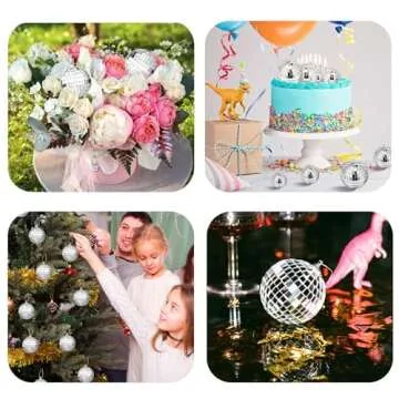 6 Pcs Disco Ball Decoration Hanging Mirror Ornaments bar Party Wedding Christmas Christmas Tree and Music Festivals Decoration 2 inches