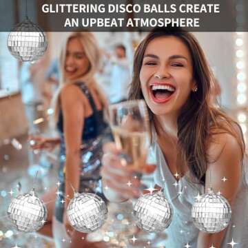 6 Pcs Disco Ball Decoration Hanging Mirror Ornaments bar Party Wedding Christmas Christmas Tree and Music Festivals Decoration 2 inches