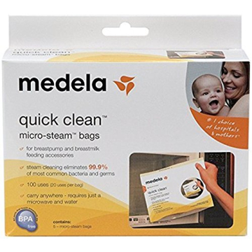 Medela Quick Clean MicroSteam Bags Economy Pack of 4 Retail Boxes (20 Bags Total)