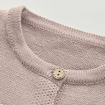 Curipeer Baby Girl Knit Cardigan Sweater Soft Heart Pompoms Toddler Outwear Coat 2T