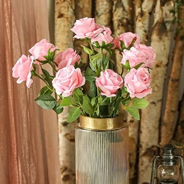 Kisflower 12Pcs Realistic Artificial Silk Roses for Any Occasion
