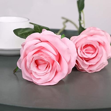 Kisflower 12Pcs Realistic Artificial Silk Roses for Any Occasion