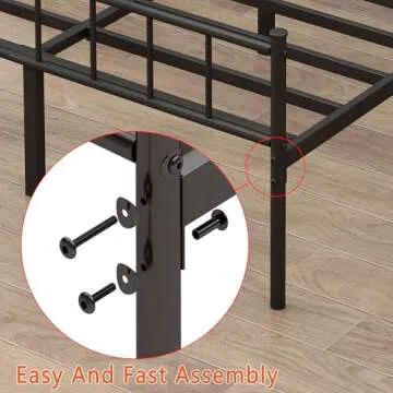 DIIYIV Twin Bed Frame-Classic Metal Platform Bed Frame,Mattress Foundation with Steel Slat Support,Under Foundation Storage,No Box Spring Needed, Easy Assembly, Twin Size