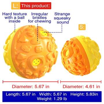 FFDOGGY Dog Giggle Ball Interactive Squeaky Toys Puppy Wobble Wag Talking Balls for Chewers Durable Rubber Fun Sounds When Rolled or Shaken Best Toy with Squeaker to Keep Them Busy Babble Gift C