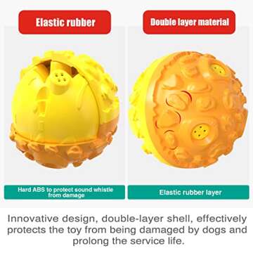 FFDOGGY Dog Giggle Ball Interactive Squeaky Toys Puppy Wobble Wag Talking Balls for Chewers Durable Rubber Fun Sounds When Rolled or Shaken Best Toy with Squeaker to Keep Them Busy Babble Gift C