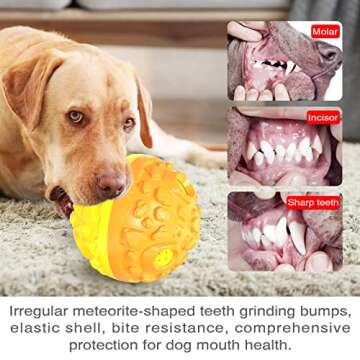 FFDOGGY Dog Giggle Ball Interactive Squeaky Toys Puppy Wobble Wag Talking Balls for Chewers Durable Rubber Fun Sounds When Rolled or Shaken Best Toy with Squeaker to Keep Them Busy Babble Gift C