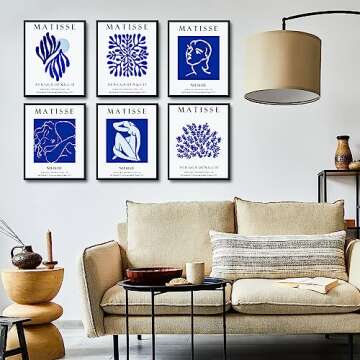 dazongweihan Blue Matisse Prints Wall Art Posters