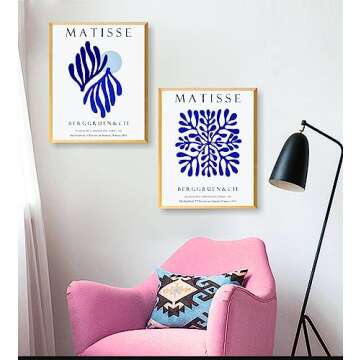 dazongweihan Blue Matisse Prints Wall Art Posters