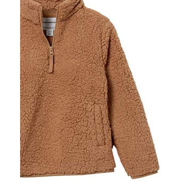 Girls' Sherpa Fleece Quarter-Zip Jacket - Warm & Cozy