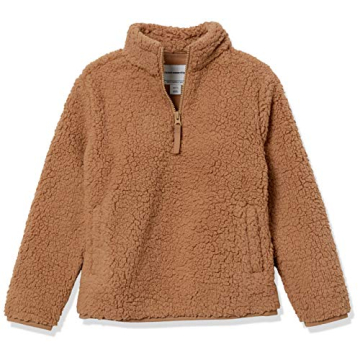Girls' Sherpa Fleece Quarter-Zip Jacket - Warm & Cozy