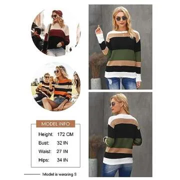 Dokotoo Striped Cute Winter Sweater for Women 2024