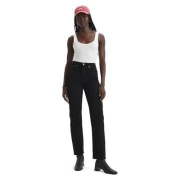 Levi's Women's High Rise Wedgie Straight Jeans in Black
