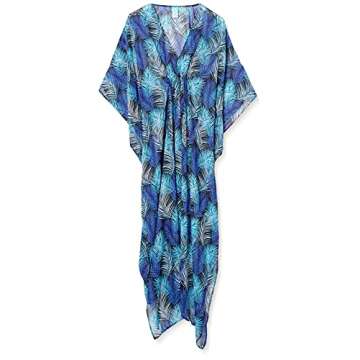 Amazon Brand - Coastal Blue Women's Swimwear Maxi Caftan Cover Up