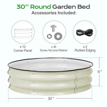 Aoodor 2-Piece Galvanized Raised Garden Bed Kit - 30" Planters