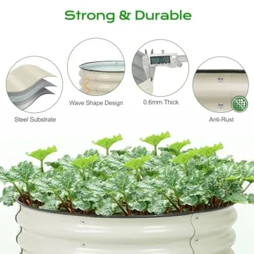 Aoodor 2-Piece Galvanized Raised Garden Bed Kit - 30" Planters