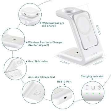 Smtcsl 3 in 1 Wireless Charging Station Fast Charger