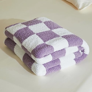 Cozy MIDO HOUSE Throw Blanket - Soft Gingham Microfiber Cover