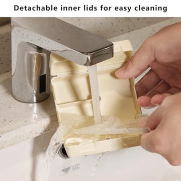 FYY Travel Pill Organizer - 7 Compartment Case For Meds