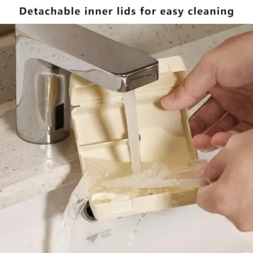 FYY Travel Pill Organizer - 7 Compartment Case For Meds